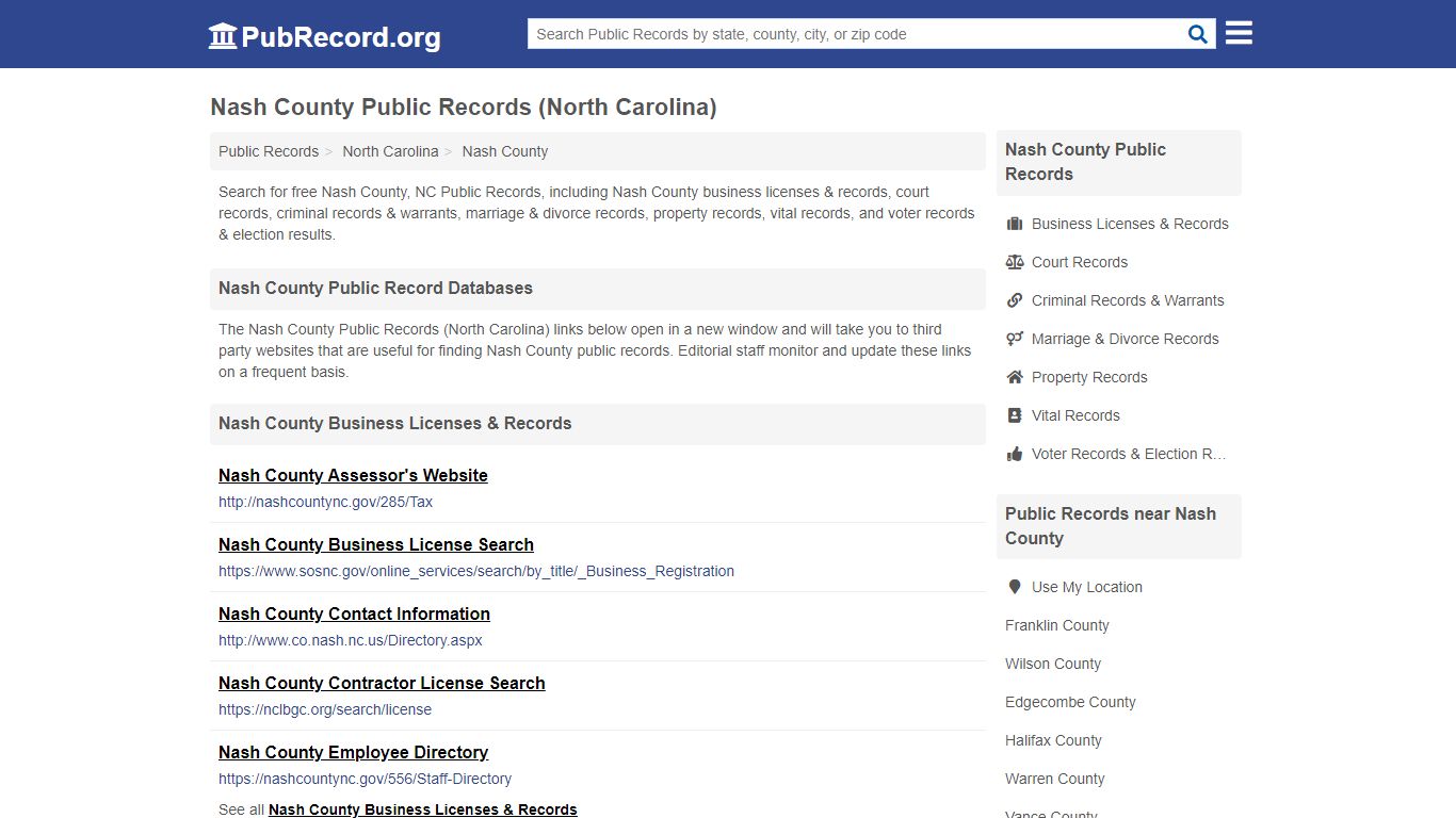 Free Nash County Public Records (North Carolina Public ...