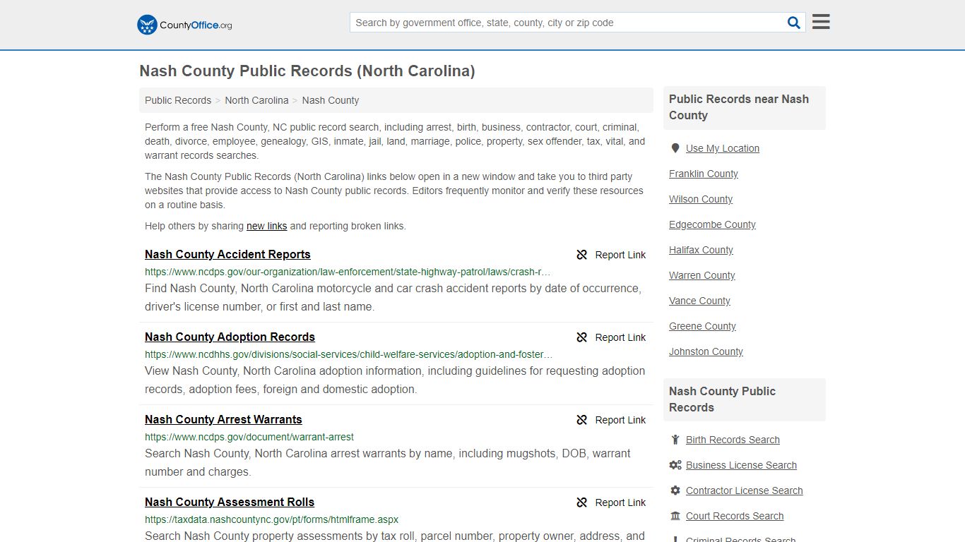 Public Records - Nash County, NC (Business, Criminal, GIS ...